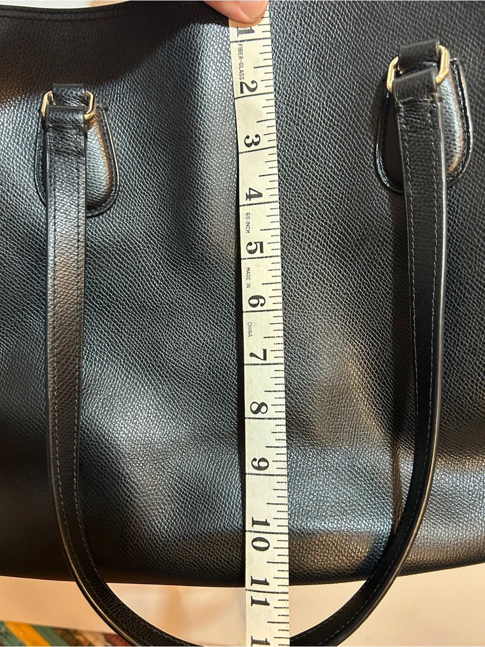 Coach Black Crossgrain Leather Diaper Bag Tote Shoulder Bag Work Travel Bag